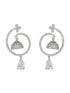 925 Sterling Silver Rhodium Plated Chandbali Drop Earrings