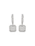 925 Sterling Silver Rhodium Plated Bar Pattern Drop Bali Hoop Earrings