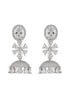 925 Sterling Silver Cubic Zirconia Studded Jhumka Earrings