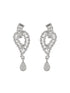 925 Sterling Silver Cubic Zirconia Studded Quirky Drop Earrings