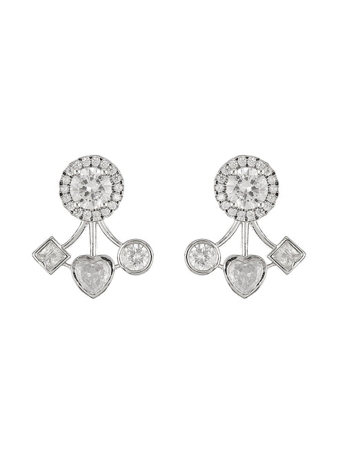 925 Sterling Silver Cubic Zirconia Solitaire Drop Earrings