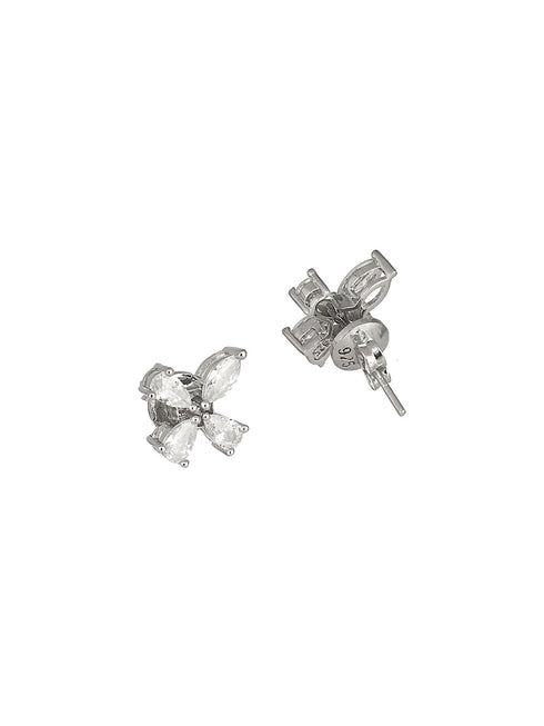 925 Sterling Silver Cubic Zirconia Floret Studds Earrings