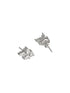 925 Sterling Silver AD Studded Rhodium Plated Leafy Studds Earrings