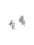 925 Sterling Silver Cubic Zirconia Leaf Studds Earrings