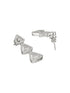 925 Sterling Silver Rhodium Plated CZ Pyramid Drop Earrings