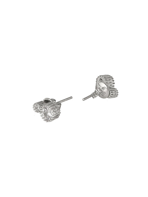 925 Sterling Silver Cubic Zirconia Solitaire Studds Earrings