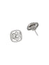 925 Sterling Silver Rhodium Plated Halo Square Studds Earrings