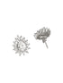 925 Sterling Silver Rhodium Plated Drop Shaped Solitaire Earrings