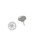 925 Sterling Silver Rhodium Plated Cubic Zirconia Floral Studds Earrings