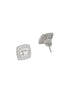 925 Sterling Silver Rhodium Plated Geometric Square Cluster CZ Studds Earrings