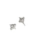 925 Sterling Silver Rhodium Plated CZ Studded Minimal Flower Studds Earrings