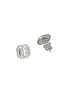 925 Sterling Silver Baguette Shaped Cubic Zirconia in Rhodium Plated Studds Earrings