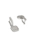 925 Sterling Silver Rhodium Plated Bar Pattern Drop Bali Hoop Earrings