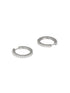 925 Sterling Silver Rhodium Plated CZ Studded Classic Hoop Earrings
