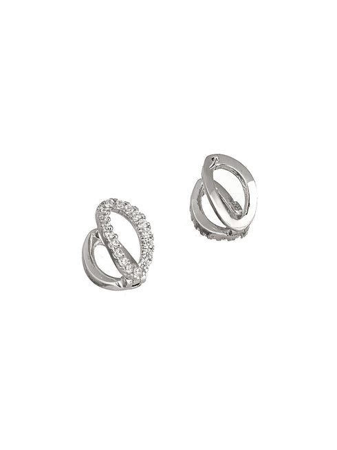 925 Sterling Silver Rhodium Plated minimal Bali Studds Earrings