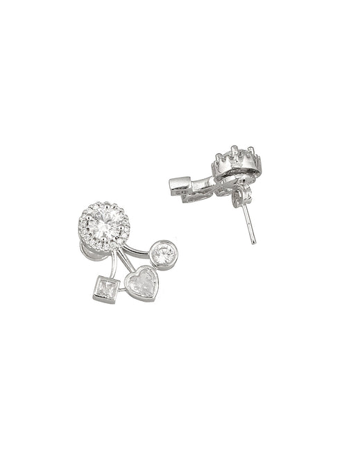 925 Sterling Silver Cubic Zirconia Solitaire Drop Earrings