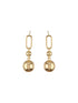 Anti-Tarnish Gold Toned Ball loop Hoop Dangler earrings