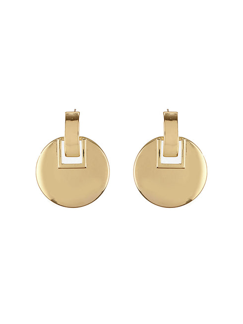 Anti-Tarnish 18k Gold Plated Bold Circular statement earrings
