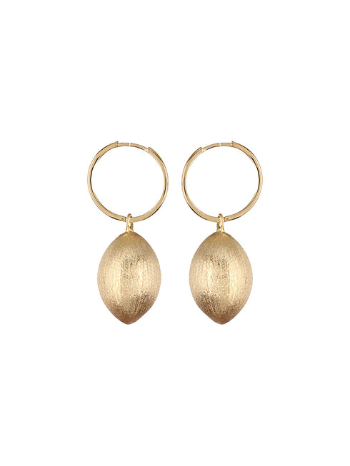 Anti-Tarnish Gold Plated Hoop Oval Shaped Earrings
