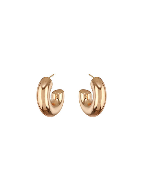 Anti-Tarnish 18 k Gold Plated Bold Statement C Half Hoop earrings