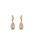 Anti-Tarnish 18 K Gold Plated & Enamelled Tear Shaped Floral Hoop Earrings