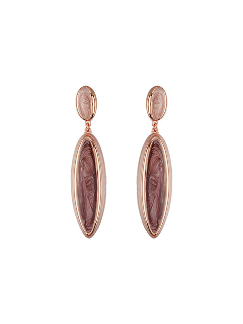 Anti-Tarnish 18k Gold Plated & Enamelled Eliptical Dangler earrings