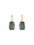 Anti-Tarnish 18k Gold Plated Grey Enamelled Golden Dot Drop Earrings