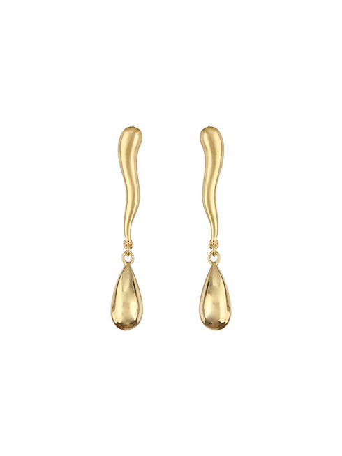 Anti-Tarnish 18k Gold Plated Elegant Water Drop Minimalist Drop Earrings