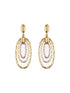 Anti-Tarnish 3 Toned Twisted Elliptical Concentric Ring Hoop Earrings