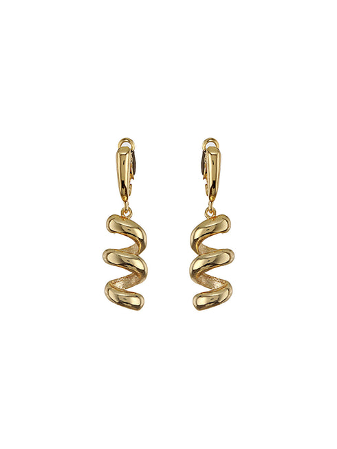 Anti-Tarnish Gold Plated Spiral Twister Hoop Minimalist Earrings