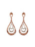 Anti-Tarnish Rose Gold Plated Pear Shaped Concentric Drop Earrings