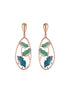Anti-Tarnish Gold Plated Blue Enamelled Floral Statement Luxe Drop Earrings