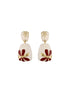 Anti-Tarnish Gold Plated & Enamelled Leaf Design Luxe Drop Earrings