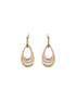 Anti-Tarnish Tri Gold Plated Concentric Drop Shaped Dangler Hoop Earrings