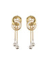 Anti-Tarnish 18k Gold plated & enamelled Eliptical Leafy Dangler Earrings