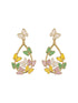 Anti-Tarnish Gold Plated Enamelled Butterfly Statement Luxe Drop Earrings