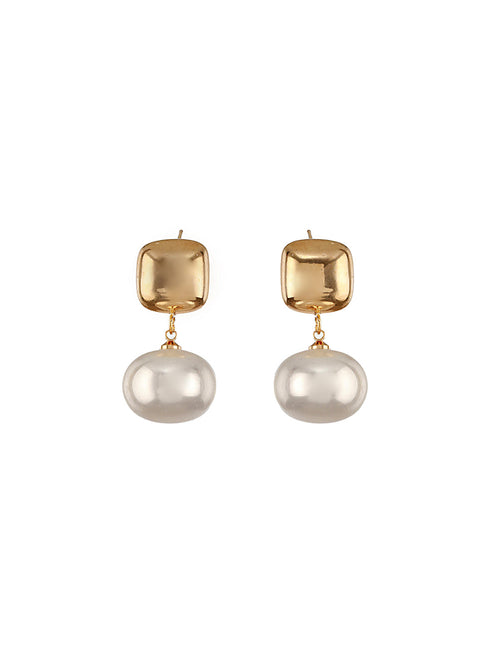 Anti-Tarnish Gold Plated Pearl Drop Minimal Trendy earrings