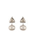 Anti-Tarnish Silver Plated Tiangular Pearl Drop minimal Earrings
