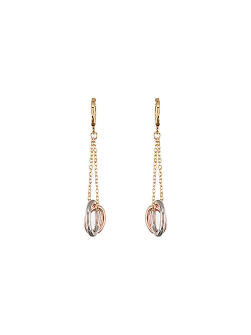 Anti-Tarnish Rose Gold Plated Concentric Chain Drop earrings
