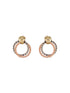 Anti-Tarnish Silver & Rose Plated Hammered Circular Hoop Earrings