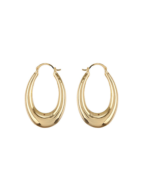 Anti-Tarnish Gold Plated U -Shaped Chunky Hoop Earrings