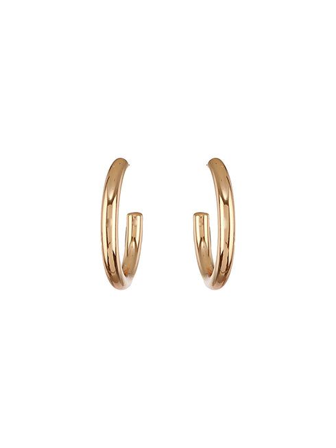 Anti-Tarnish 18k Gold Plated Half Hoop Pipe Minimal Earrings