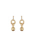 Anti-Tarnish Gold Plated Link Orb Dangler Earrings