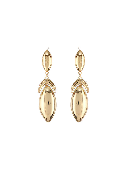 Anti-Tarnish Gold Plated Elliptical Drop Earrings