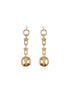 Anti-Tarnish 18k Gold Plated Link Spherical ball Dangler Earrings