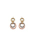 Anti-Tarnish Rose Gold 3 Toned Circular Hoops Drop Earrings
