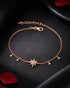 18kt Rose Gold Plated CZ Burst Star Charm Bracelet