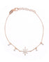 18kt Rose Gold Plated CZ Burst Star Charm Bracelet