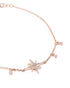 18kt Rose Gold Plated CZ Burst Star Charm Bracelet