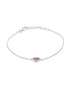 Rhodium Plated Red Ruby Heart Wraparound Bracelet